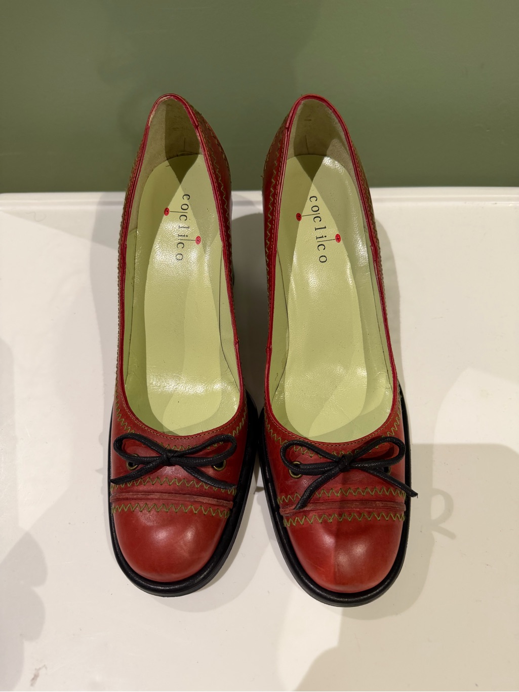 Coclico Red Leather Heels